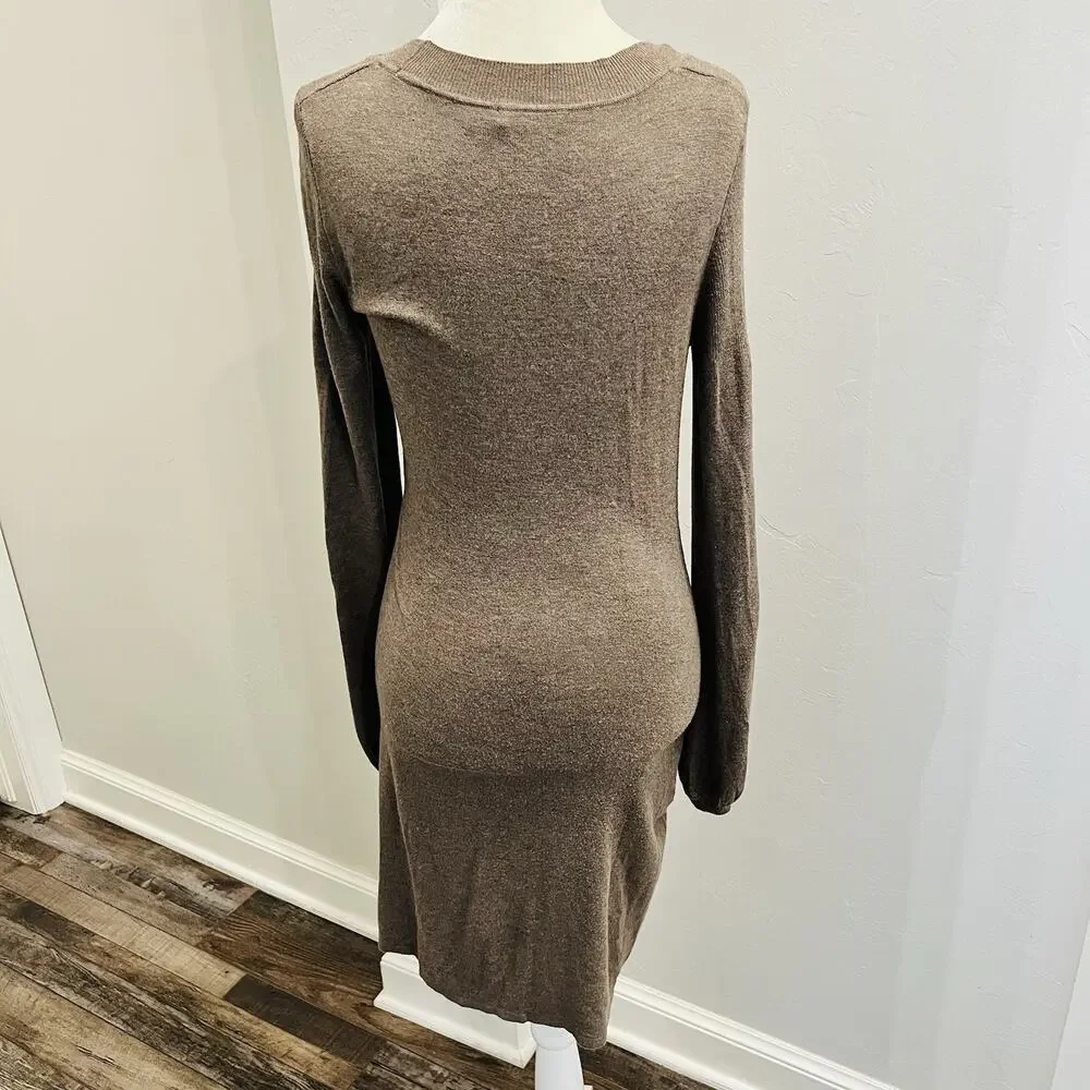 The Limited Women’s Brown Woven V Neck Dress XS - Picture 4 of 6